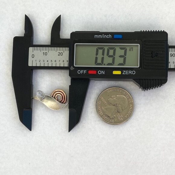 Artisan Textured Sterling Silver 925 Copper Mixed Metal Spiral Stud Earrings - Picture 13 of 16